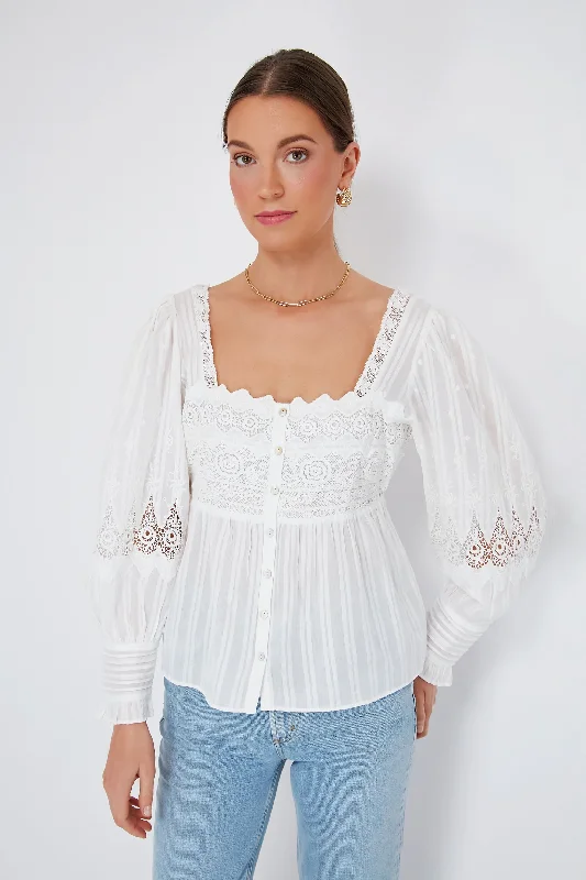 True White Anorette Blouse