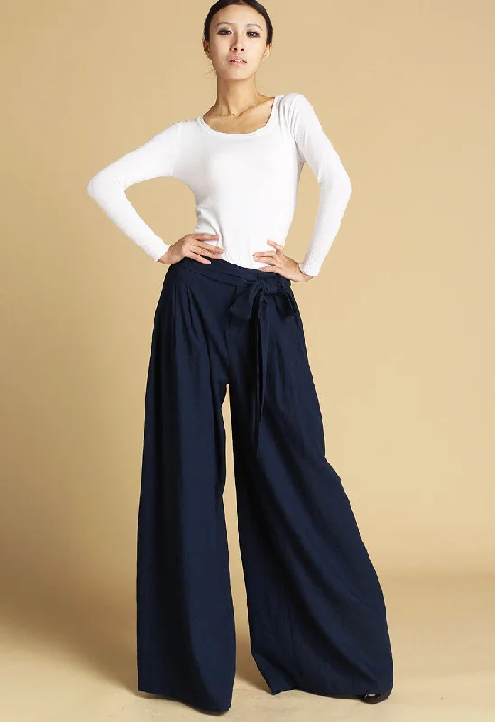 womens wide leg pants made of linen 471