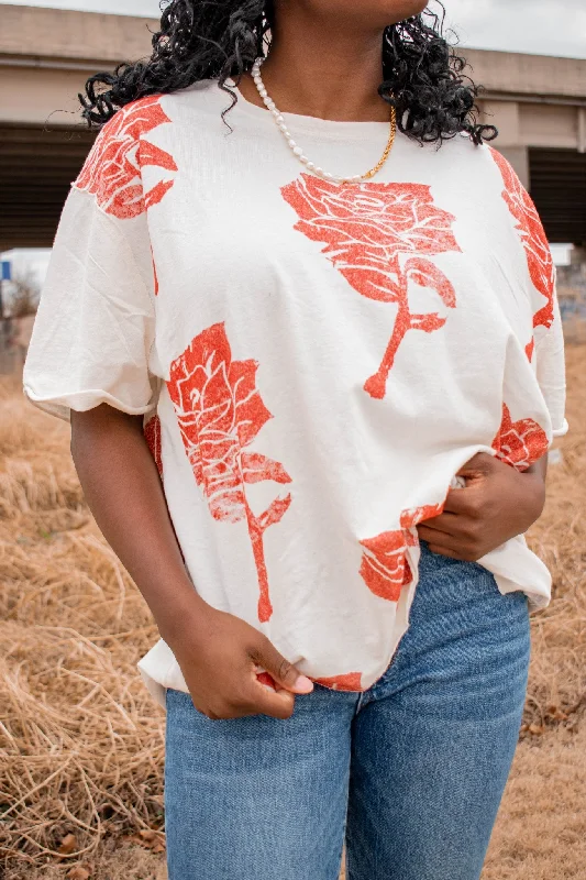 Free People: Painted Floral Tee