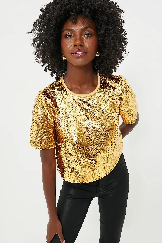 New Gold Luxor Sequin Top