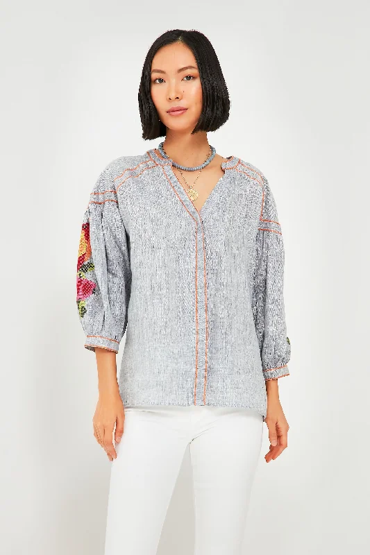 Blue Rufous Blouse