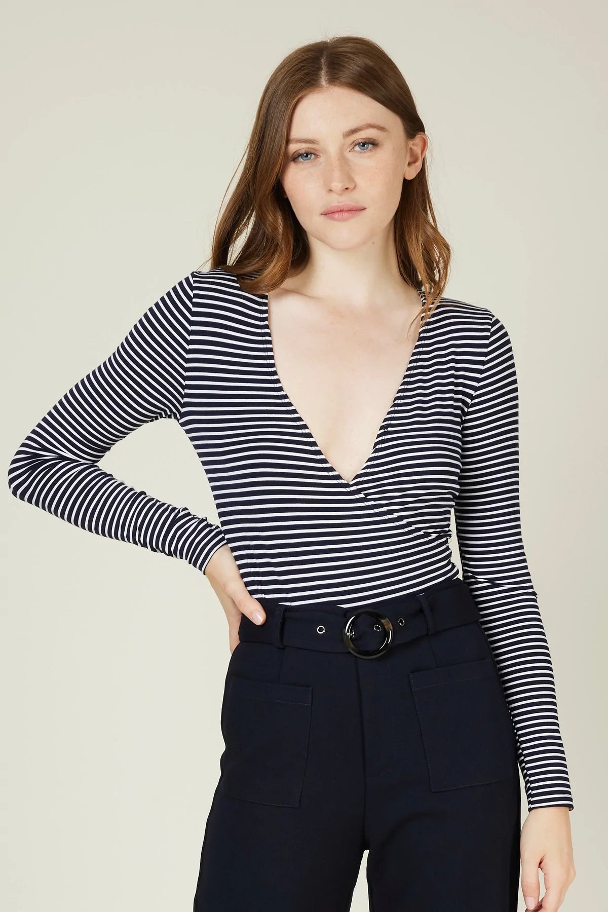 The Ship Striped Bodysuit - Midnight Blue