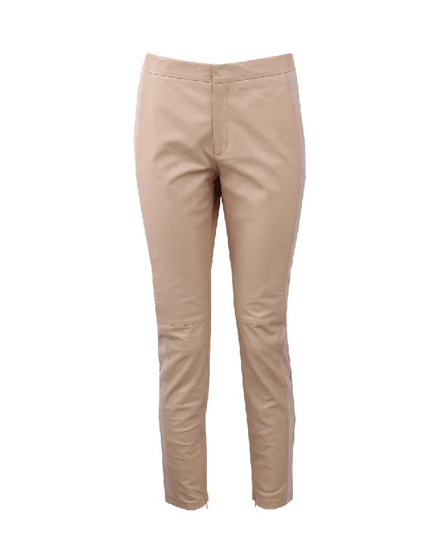 Leather Pant With Jersey Side Stripe