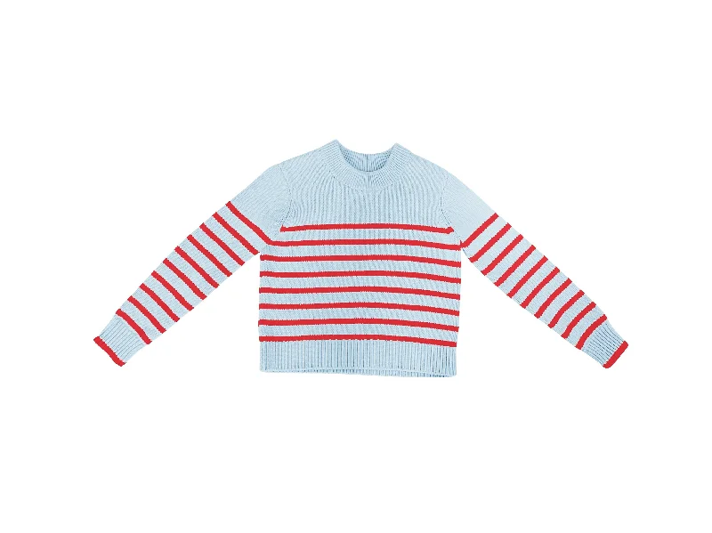 TUTTO Light Blue Berry Stripe Sweater