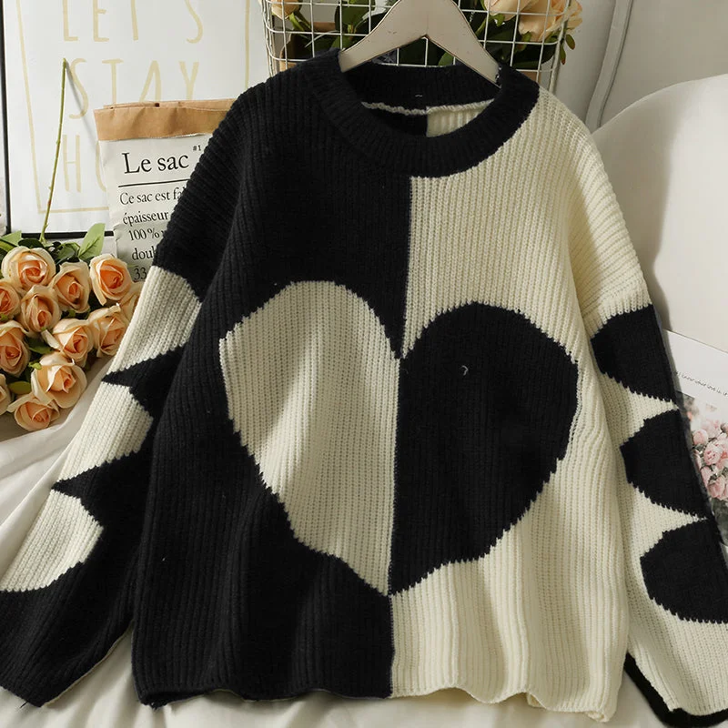 Cute heart long sleeve sweater  1483