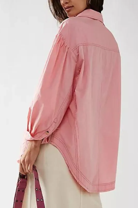 Free People: Happy Hour Solid Button Down