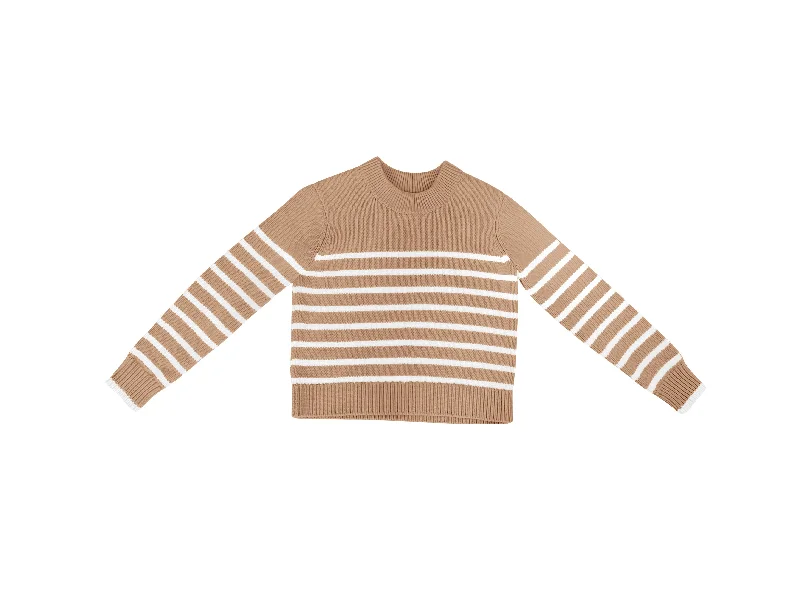 TUTTO Sand White Stripe Sweater