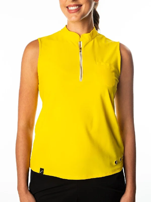 Polly Yellow Sleeveless Polo - FINAL SALE