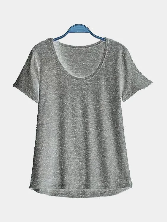 Custom Round Neck Short Sleeve Gray T-Shirts