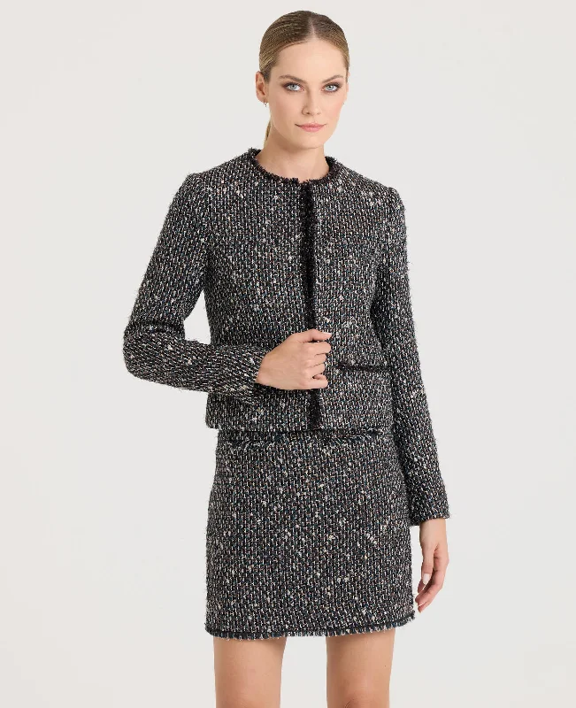 Isabella Cropped Wool Blend Boucle Jacket