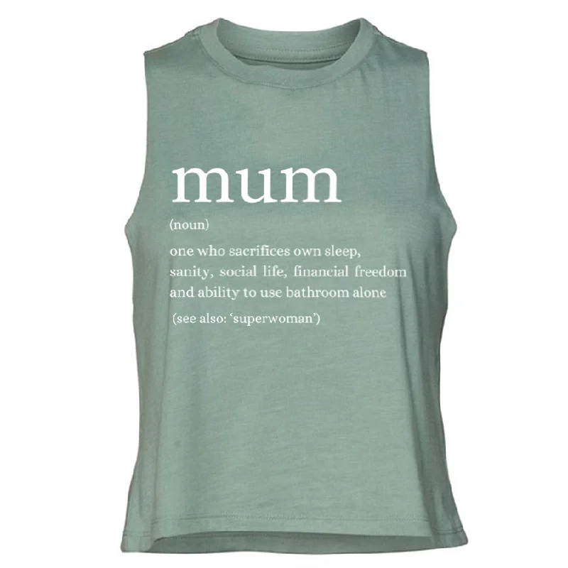 Modern Mum Definition Cropped Racerback Tank