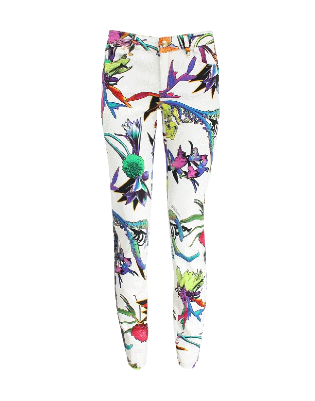 Flower Print Jeans