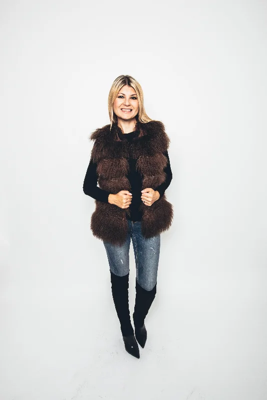 56 | Brown Mongolian Lamb Fur Vest