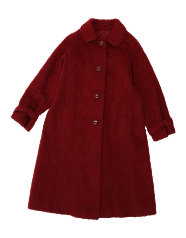 VINTAGE Womens Overcoat UK 16 Large Red