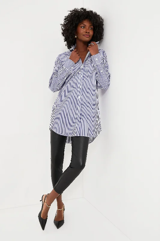 Navy Stripe Oversized Shirt