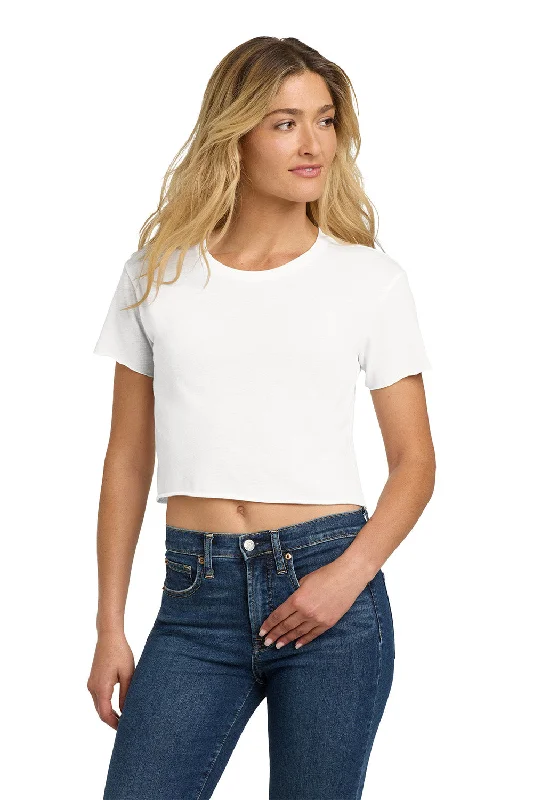 Next Level Womens Festival Cali Crop Short Sleeve Crewneck T-Shirt - White