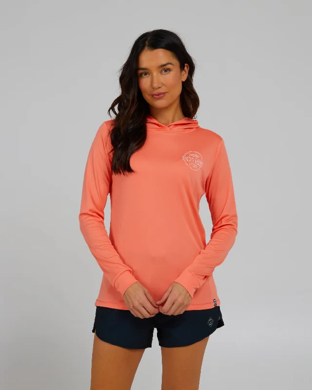 Outlined Hooded Sun Shirt - Sunrise Coral