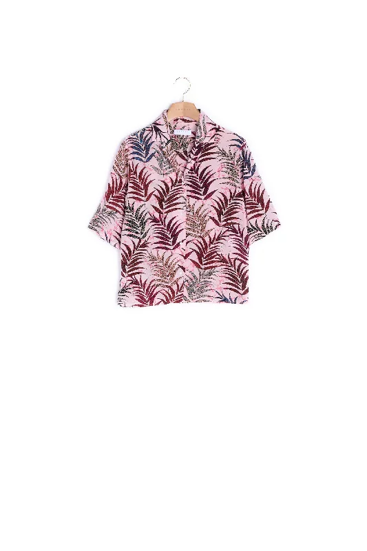 Chemise en soie imprimée "jungle"