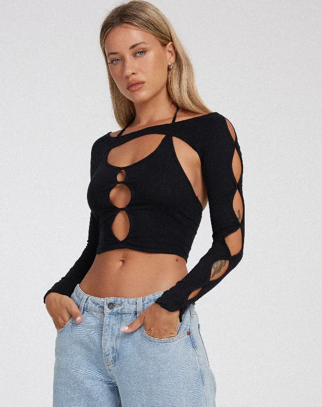 Silas Crop Top in Black