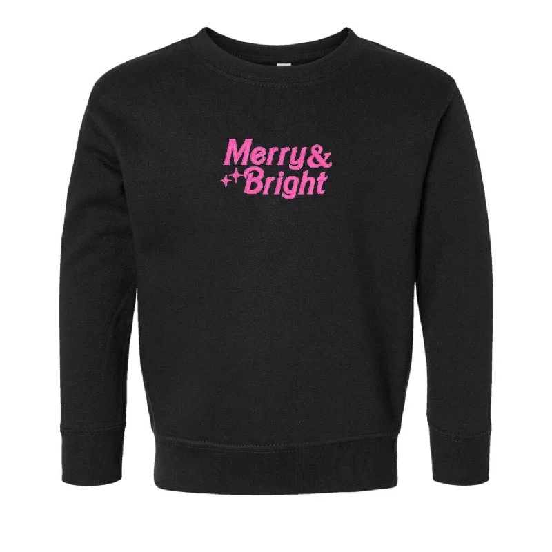 Toddler 'Merry & Bright' Embroidered Crewneck Sweatshirt