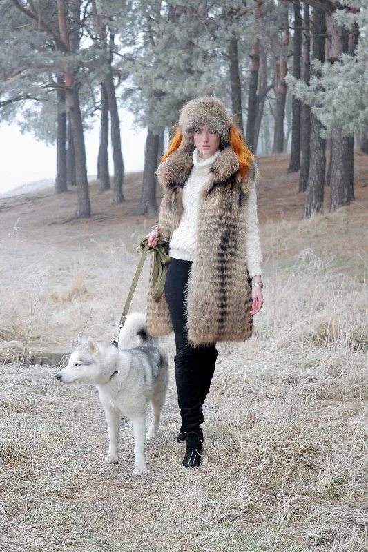 Raccoon Long Fur Vest