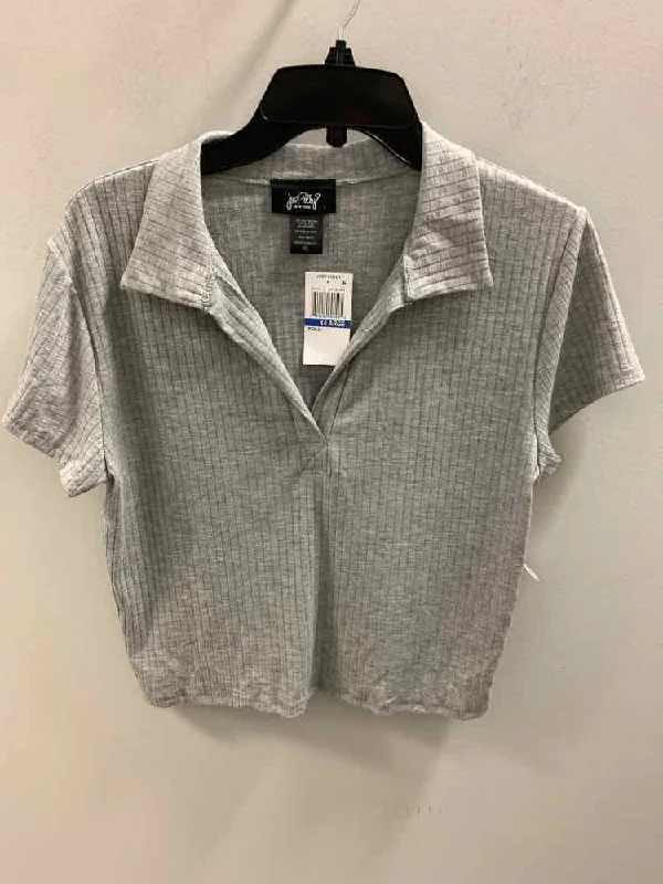 Size XL JUST POLLY Gray SHORT SLEEVES TOP