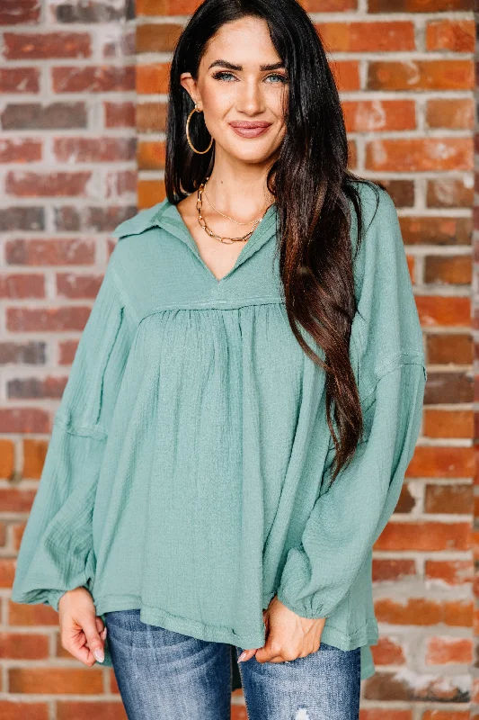 Love Life Jade Green Babydoll Top