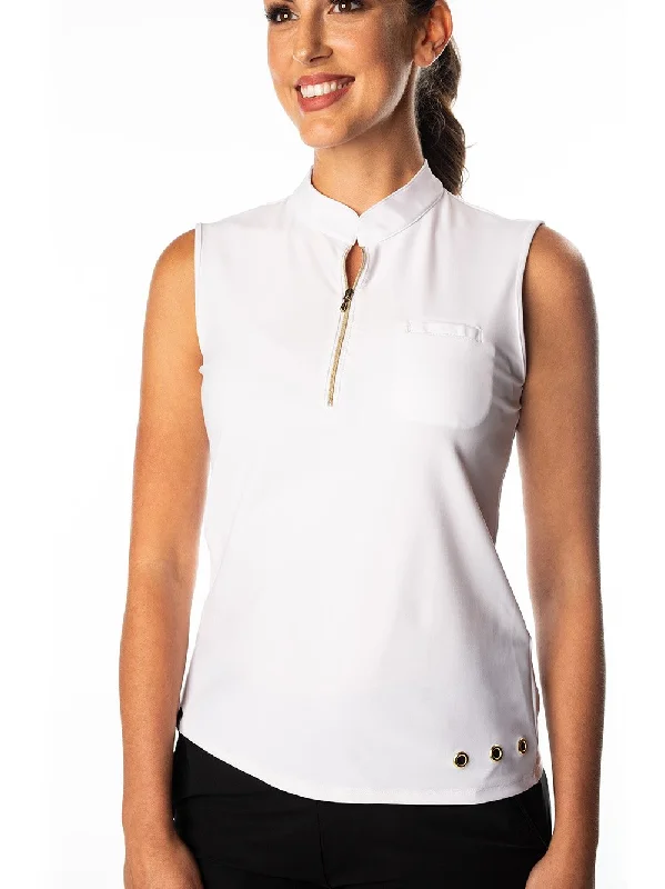 Polly White Sleeveless Polo - FINAL SALE