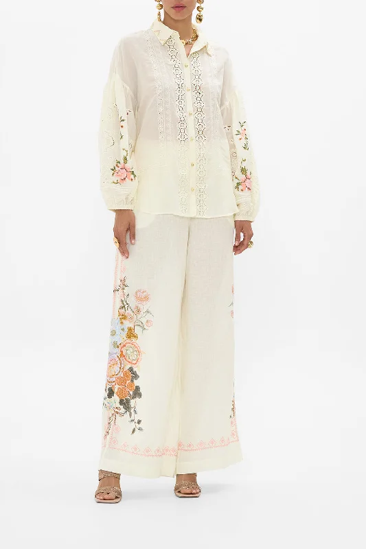 EMBROIDERED BALLOON SLEEVE SHIRT BLOUSE IN HONOUR OF HEIRLOOMS