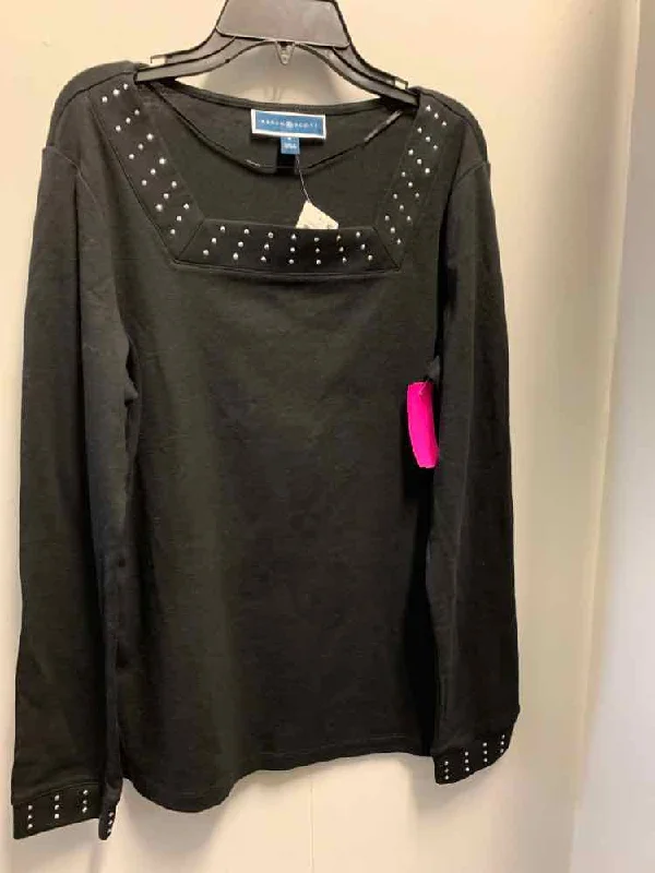 NWT KAREN SCOTT Tops Size M Black LONG SLEEVES TOP