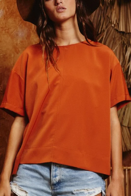 Woven Rust Blouse