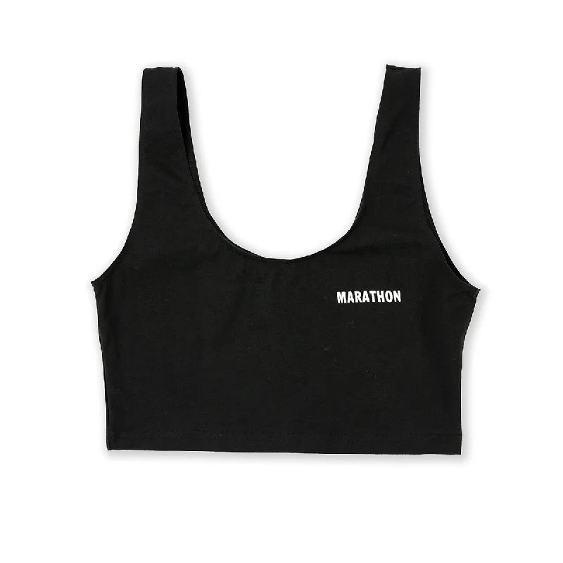 Marathon Womens Crop Tank - Black / White