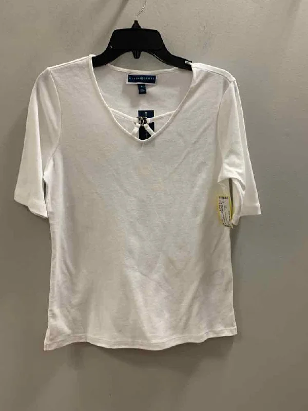 Size S KAREN SCOTT White SHORT SLEEVES TOP