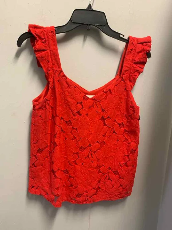 PRE-OWNED MONTEAU Tops Size M Red LAYERED TOP