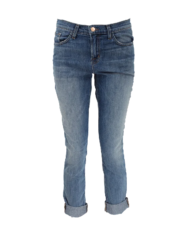 Roll Cuff Slim Boyfriend Jean