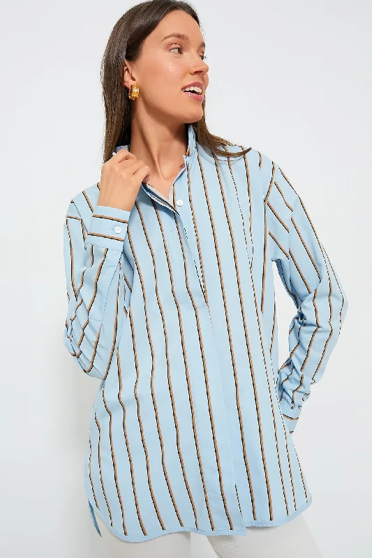 Celeste and Camel Robert Stripes Top