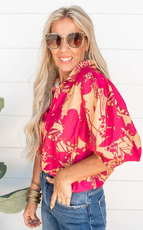 Vibrant Floral Blouse - Final Sale