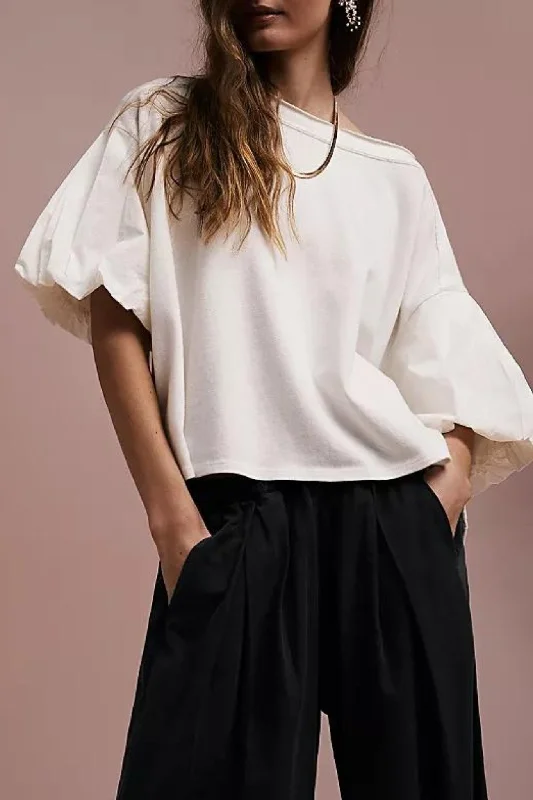 Free People:Blossom Tee in Optic White