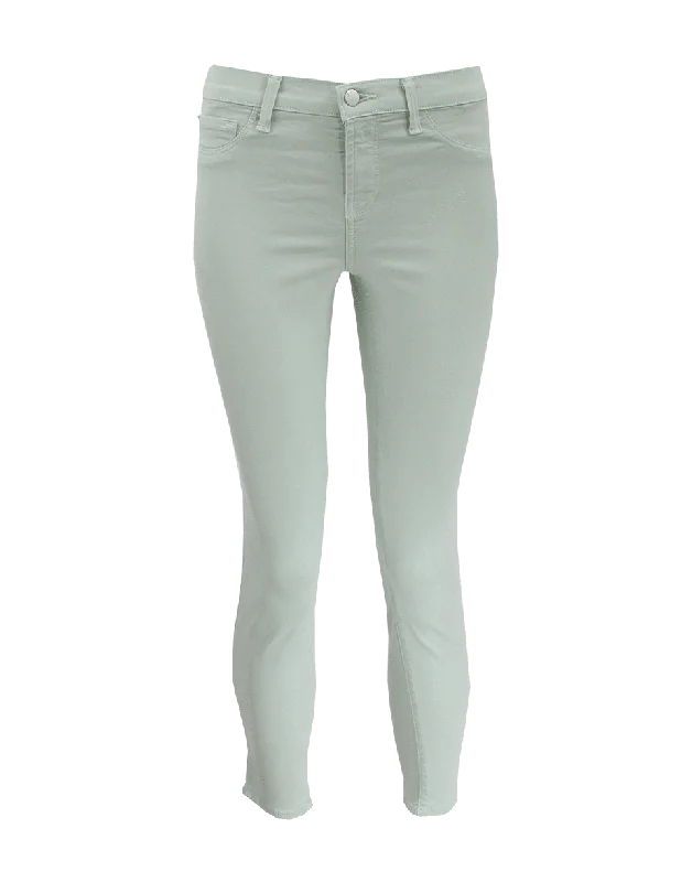 Mid Rise Cropped Rail Jeans