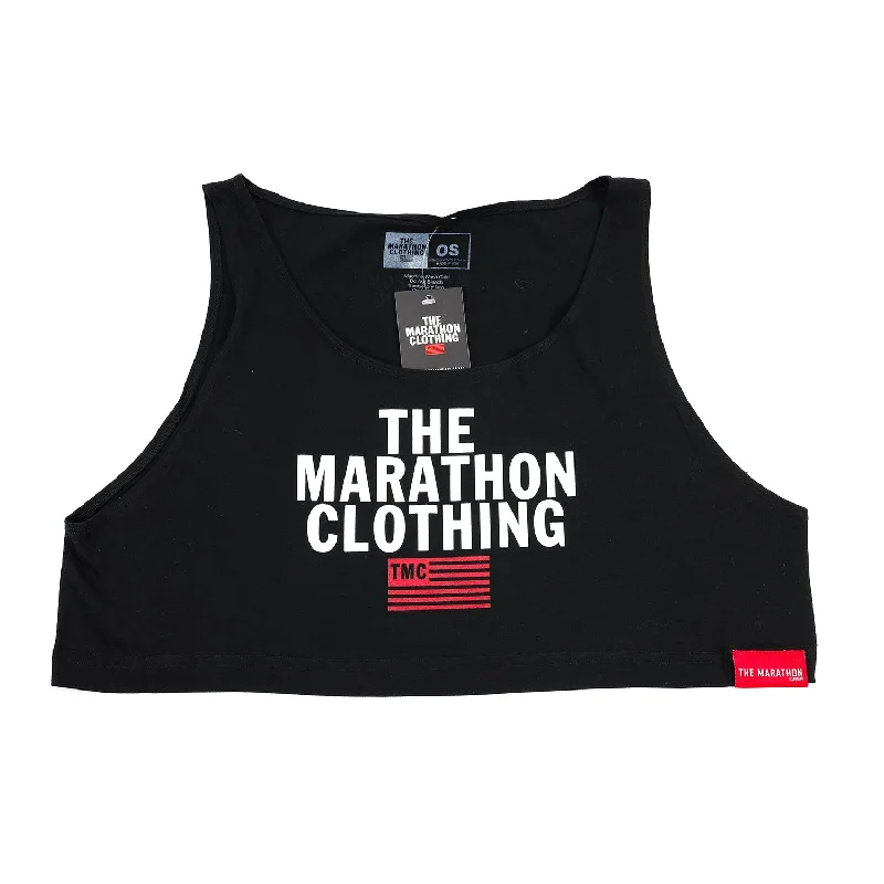 TMC Stacked Logo Crop Tank - Black