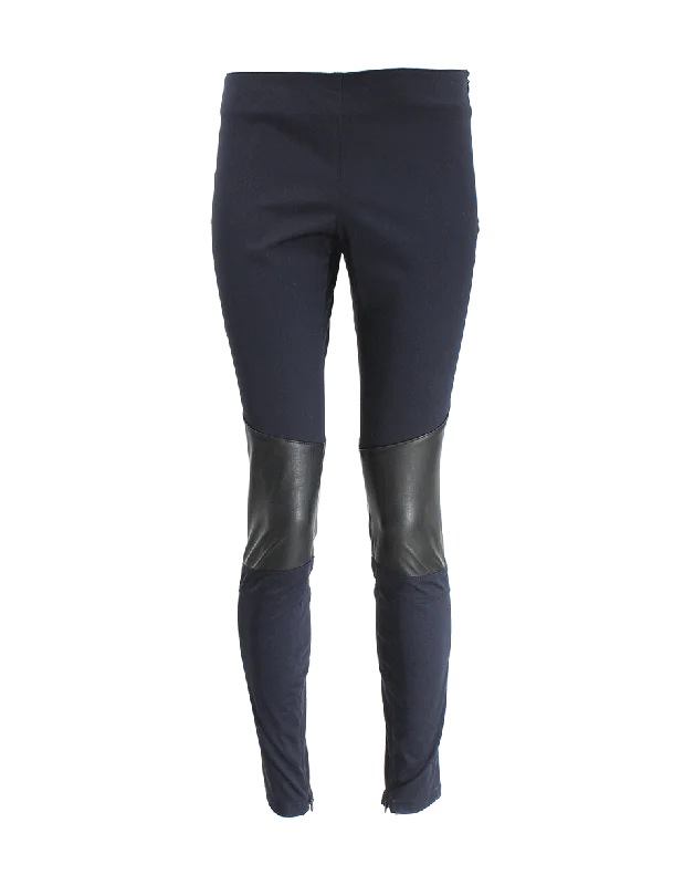 Leather Knee Stretch Leggings