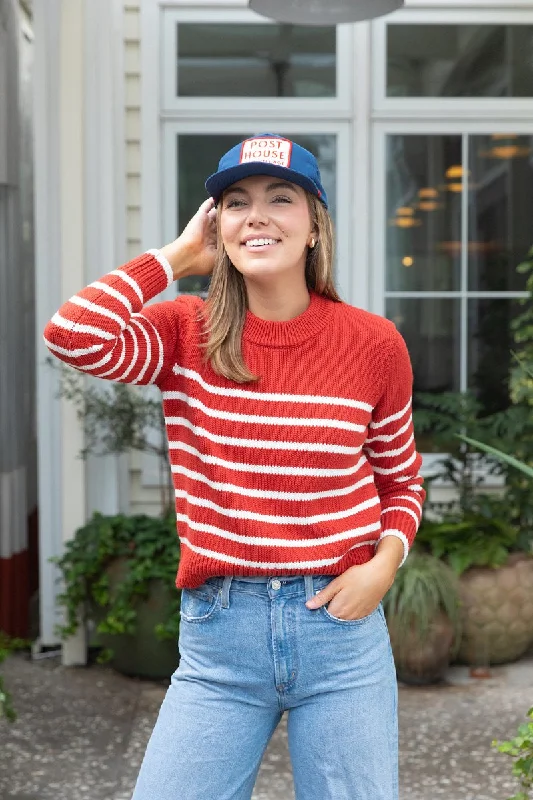 TUTTO Red White Stripe Sweater