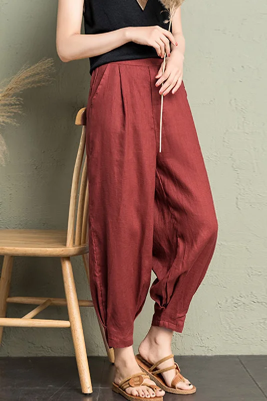 Women Casual Linen Pants 2607#