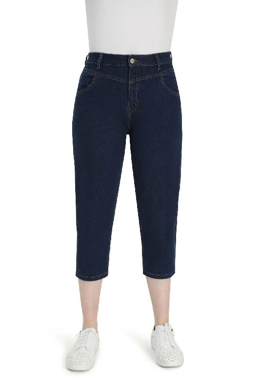 Wonder Denim Mid Calf Jeans | Dark Blue | 6631TT