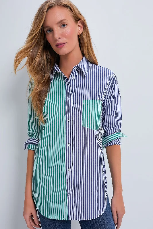 Colorblock Stripe Oxford Tunic