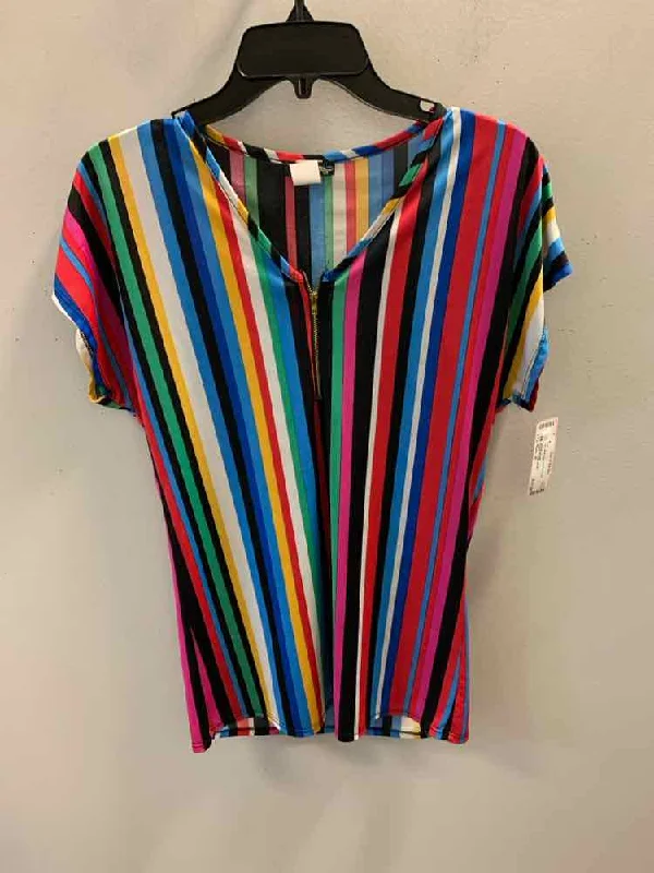 TOP FASHION OF NY Tops Size M Multi-Color CAP SLEEVE TOP