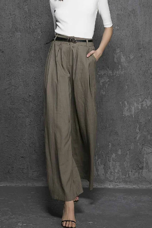 Linen trousers Maxi Palazzo pants 1337#