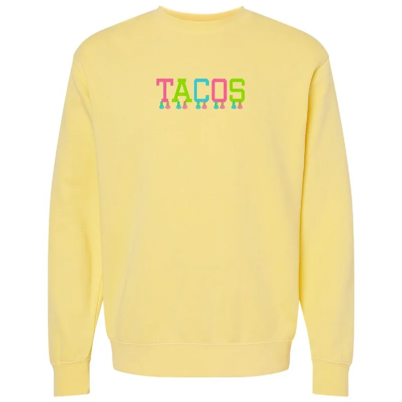 Embroidered Tasseled 'Tacos' Cozy Crew