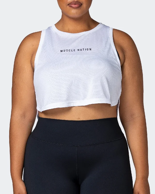 Limitless Cropped Training Tank - White