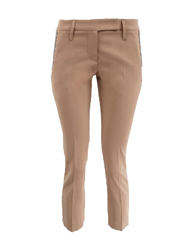 Silk Trouser with Monili Trim